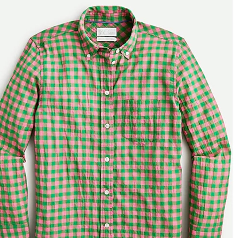 J Crew cotton plaid shirt.